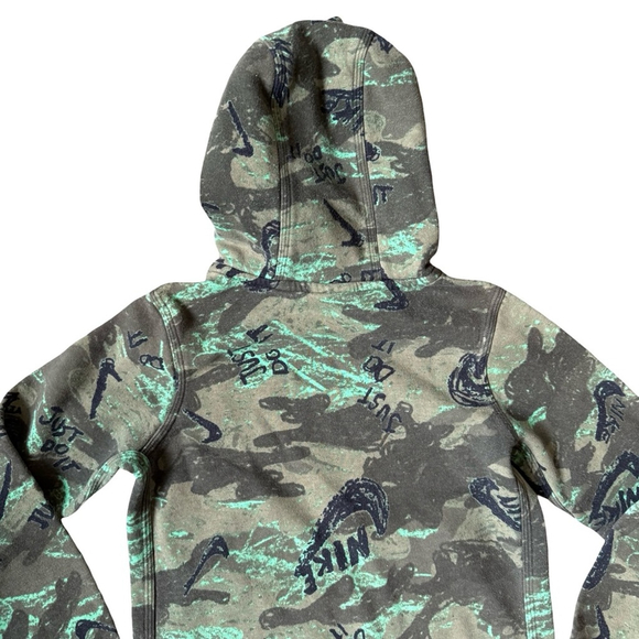 Nike Kids Hoodie - Camo Green and Black Camo Size M Activewear Athleisure - Picture 12 of 13